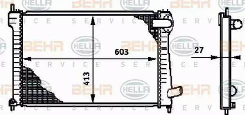 HELLA 8MK 376 720-151 - Радіатор, охолодження двигуна autocars.com.ua