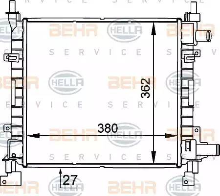 HELLA 8MK 376 720-271 - Радіатор, охолодження двигуна autocars.com.ua