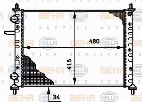 HELLA 8MK 376 720-341 - Радіатор, охолодження двигуна autocars.com.ua