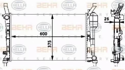 HELLA 8MK 376 721-021 - Радіатор, охолодження двигуна autocars.com.ua