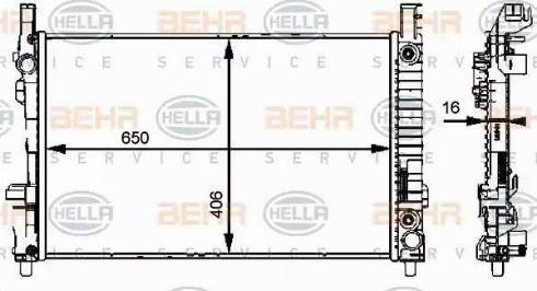 HELLA 8MK 376 721-034 - Радіатор, охолодження двигуна autocars.com.ua