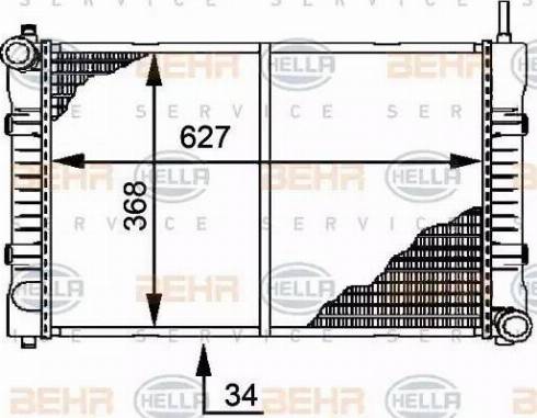 HELLA 8MK 376 721-291 - Радіатор, охолодження двигуна autocars.com.ua