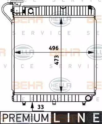 HELLA 8MK 376 721-361 - Радіатор, охолодження двигуна autocars.com.ua