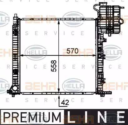 HELLA 8MK 376 721-411 - Радиатор, охлаждение двигателя avtokuzovplus.com.ua