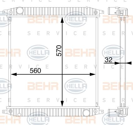 HELLA 8MK 376 721-724 - Радіатор, охолодження двигуна autocars.com.ua