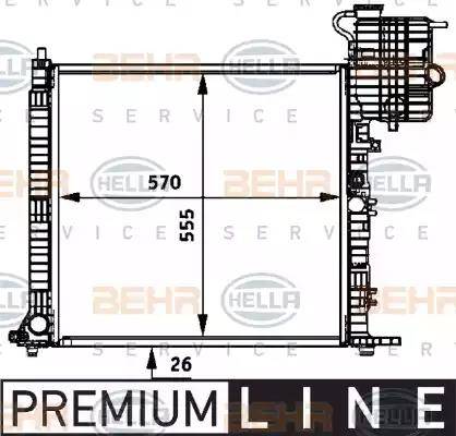 HELLA 8MK 376 722-031 - Радіатор, охолодження двигуна autocars.com.ua