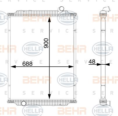 HELLA 8MK 376 722-064 - Радіатор, охолодження двигуна autocars.com.ua