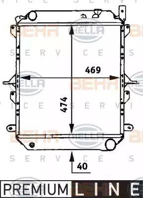 HELLA 8MK 376 722-141 - Радіатор, охолодження двигуна autocars.com.ua