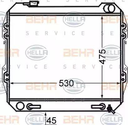 HELLA 8MK 376 724-551 - Радіатор, охолодження двигуна autocars.com.ua