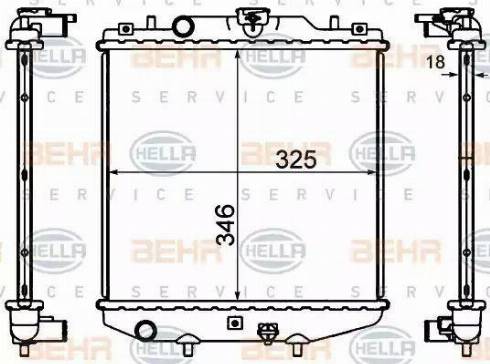 HELLA 8MK 376 724-591 - Радіатор, охолодження двигуна autocars.com.ua