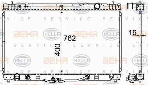 HELLA 8MK 376 724-601 - Радіатор, охолодження двигуна autocars.com.ua