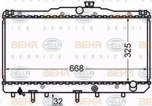 HELLA 8MK 376 724-621 - Радіатор, охолодження двигуна autocars.com.ua