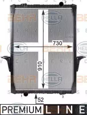 HELLA 8MK 376 726-481 - Радіатор, охолодження двигуна autocars.com.ua