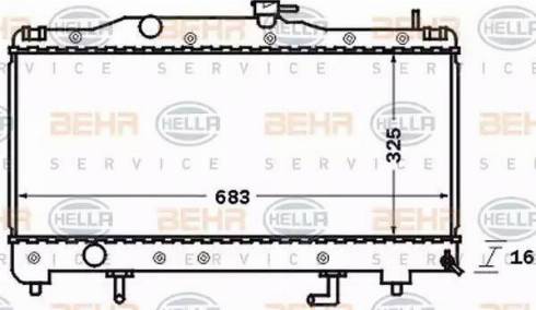 HELLA 8MK 376 726-561 - Радіатор, охолодження двигуна autocars.com.ua