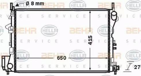 HELLA 8MK 376 726-771 - Радіатор, охолодження двигуна autocars.com.ua