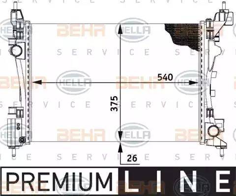 HELLA 8MK 376 728-781 - Радіатор, охолодження двигуна autocars.com.ua