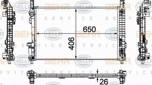 HELLA 8MK 376 730-564 - Радіатор, охолодження двигуна autocars.com.ua