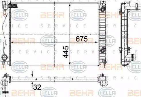 HELLA 8MK 376 732-511 - Радіатор, охолодження двигуна autocars.com.ua