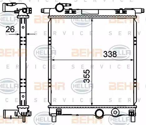 HELLA 8MK 376 735-021 - Радіатор, охолодження двигуна autocars.com.ua