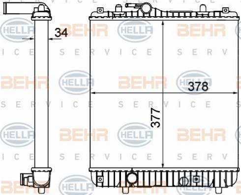 HELLA 8MK 376 735-085 - Радіатор, охолодження двигуна autocars.com.ua