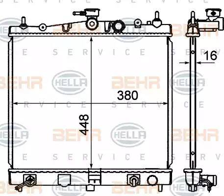 HELLA 8MK 376 735-121 - Радиатор, охлаждение двигателя avtokuzovplus.com.ua