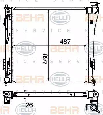 HELLA 8MK 376 735-261 - Радиатор, охлаждение двигателя avtokuzovplus.com.ua