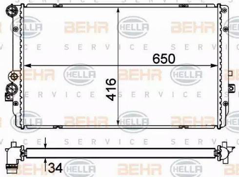 HELLA 8MK 376 735-361 - Радіатор, охолодження двигуна autocars.com.ua