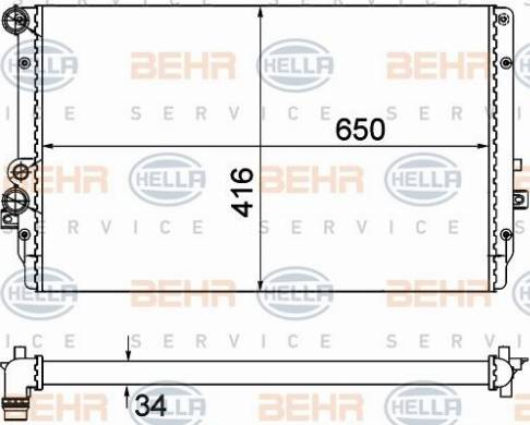 HELLA 8MK 376 735-365 - Радіатор, охолодження двигуна autocars.com.ua