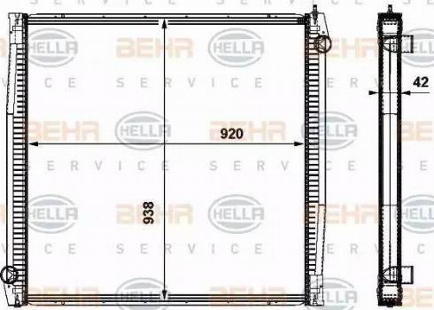 HELLA 8MK 376 737-041 - Радіатор, охолодження двигуна autocars.com.ua