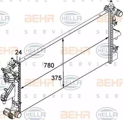 HELLA 8MK 376 745-034 - Радіатор, охолодження двигуна autocars.com.ua