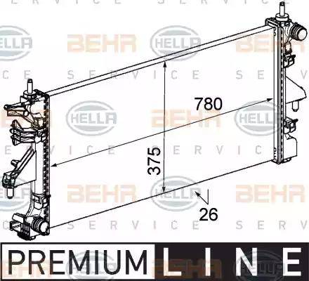 HELLA 8MK 376 745-091 - Радиатор, охлаждение двигателя avtokuzovplus.com.ua