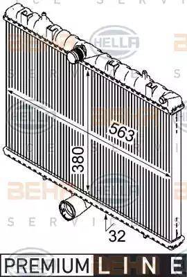 HELLA 8MK 376 745-131 - Радіатор, охолодження двигуна autocars.com.ua