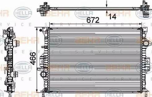 HELLA 8MK 376 745-594 - Радіатор, охолодження двигуна autocars.com.ua