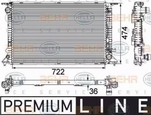 HELLA 8MK 376 745-651 - Радіатор, охолодження двигуна autocars.com.ua