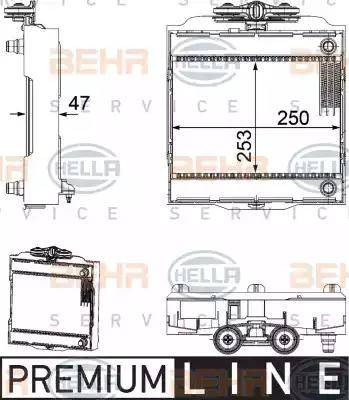 HELLA 8MK 376 746-521 - Радіатор, охолодження двигуна autocars.com.ua