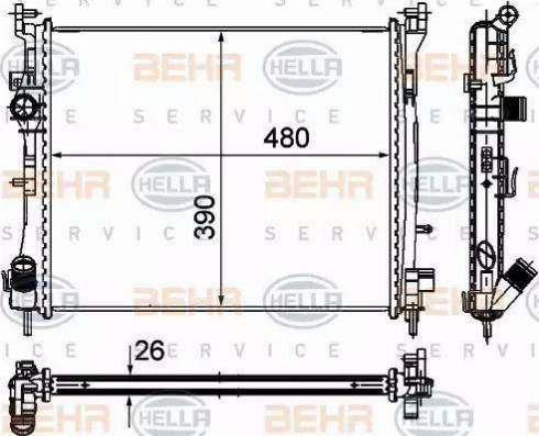 HELLA 8MK 376 748-751 - Радіатор, охолодження двигуна autocars.com.ua