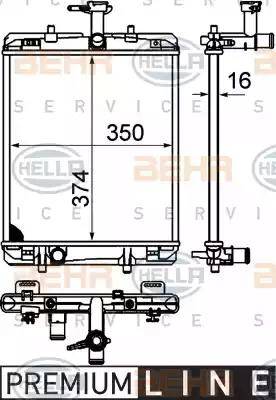 HELLA 8MK 376 749-651 - Радіатор, охолодження двигуна autocars.com.ua