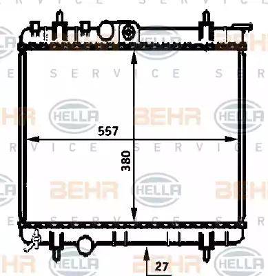 HELLA 8MK 376 750-241 - Радіатор, охолодження двигуна autocars.com.ua