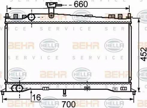 HELLA 8MK 376 750-261 - Радіатор, охолодження двигуна autocars.com.ua