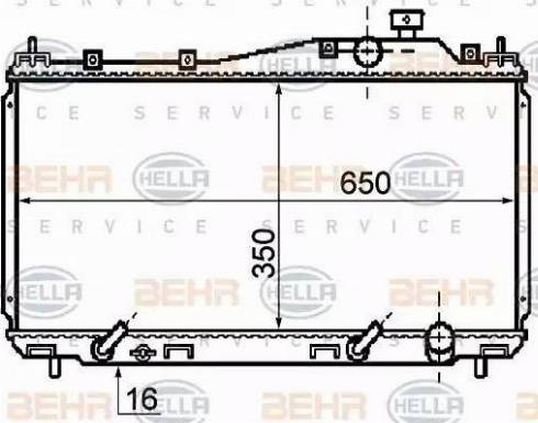 HELLA 8MK 376 753-631 - Радіатор, охолодження двигуна autocars.com.ua