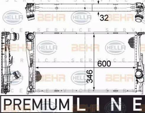 HELLA 8MK 376 754-011 - Радіатор, охолодження двигуна autocars.com.ua