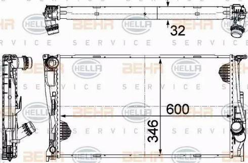 HELLA 8MK 376 754-014 - Радіатор, охолодження двигуна autocars.com.ua