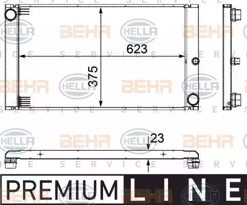 HELLA 8MK 376 754-101 - Радіатор, охолодження двигуна autocars.com.ua