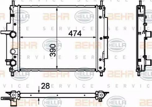 HELLA 8MK 376 754-411 - Радіатор, охолодження двигуна autocars.com.ua