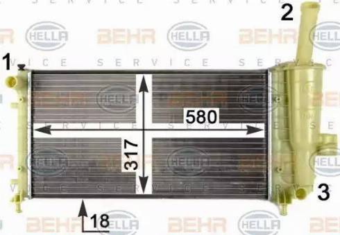 HELLA 8MK 376 754-424 - Радіатор, охолодження двигуна autocars.com.ua