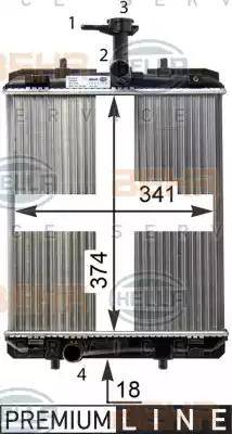 HELLA 8MK 376 754-481 - Радиатор, охлаждение двигателя avtokuzovplus.com.ua