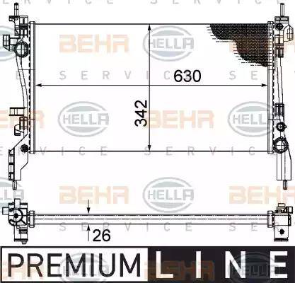 HELLA 8MK 376 754-561 - Радіатор, охолодження двигуна autocars.com.ua