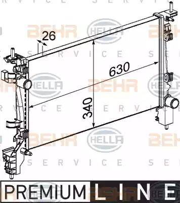 HELLA 8MK 376 754-711 - Радіатор, охолодження двигуна autocars.com.ua