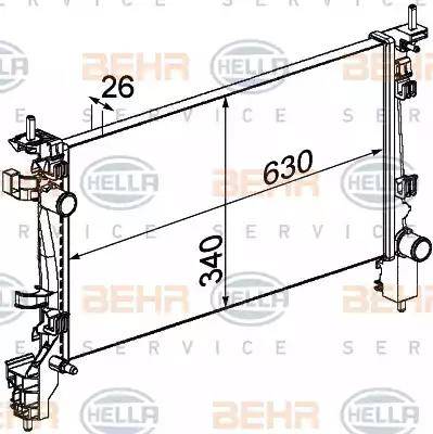 HELLA 8MK 376 754-714 - Радіатор, охолодження двигуна autocars.com.ua