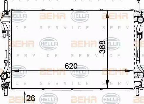 HELLA 8MK 376 755-281 - Радіатор, охолодження двигуна autocars.com.ua